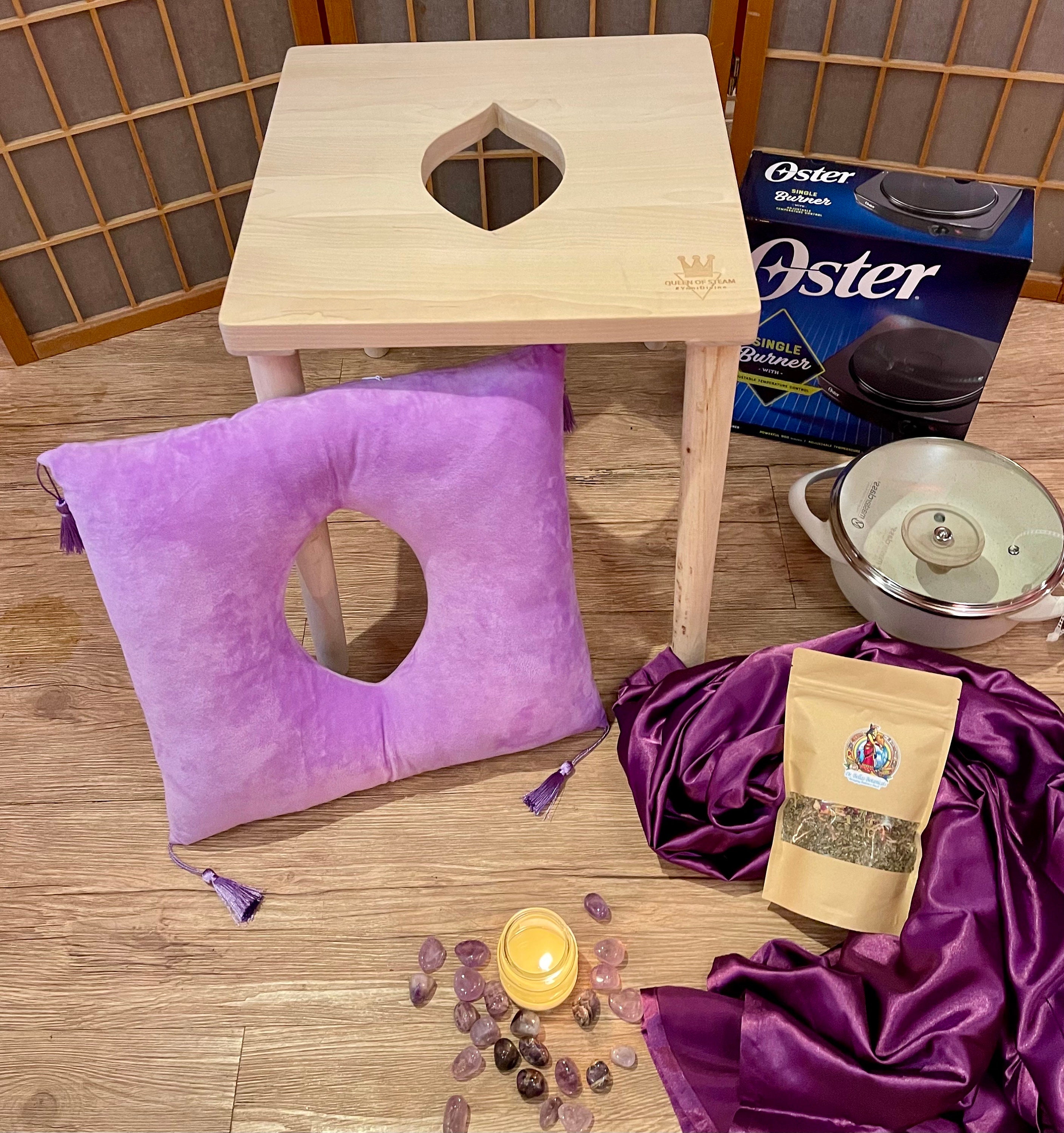 YONI STEAM STOOL Divine Feminine Medicine Queen of Steam Aquarian