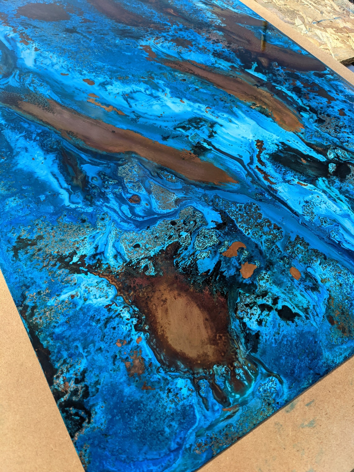 Copper Splashback Weathered Patina backsplash Etsy