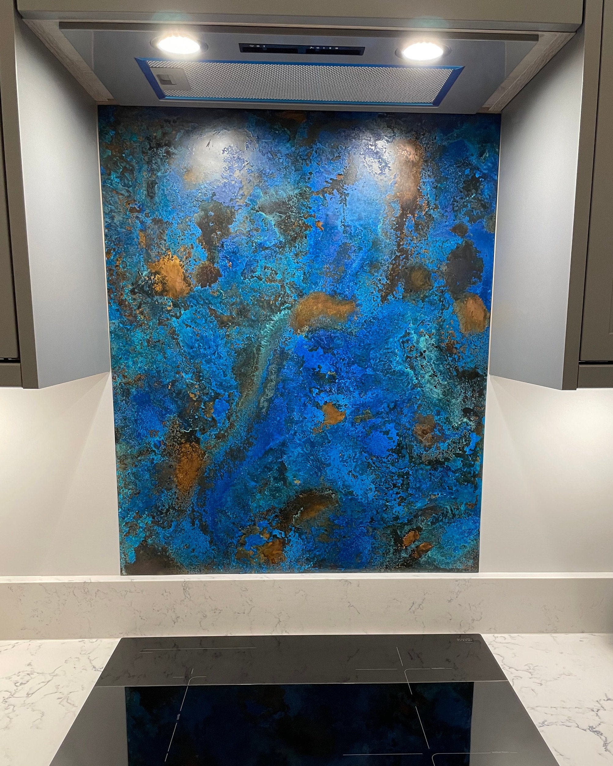 Copper Splashback Weathered Patina backsplash Etsy