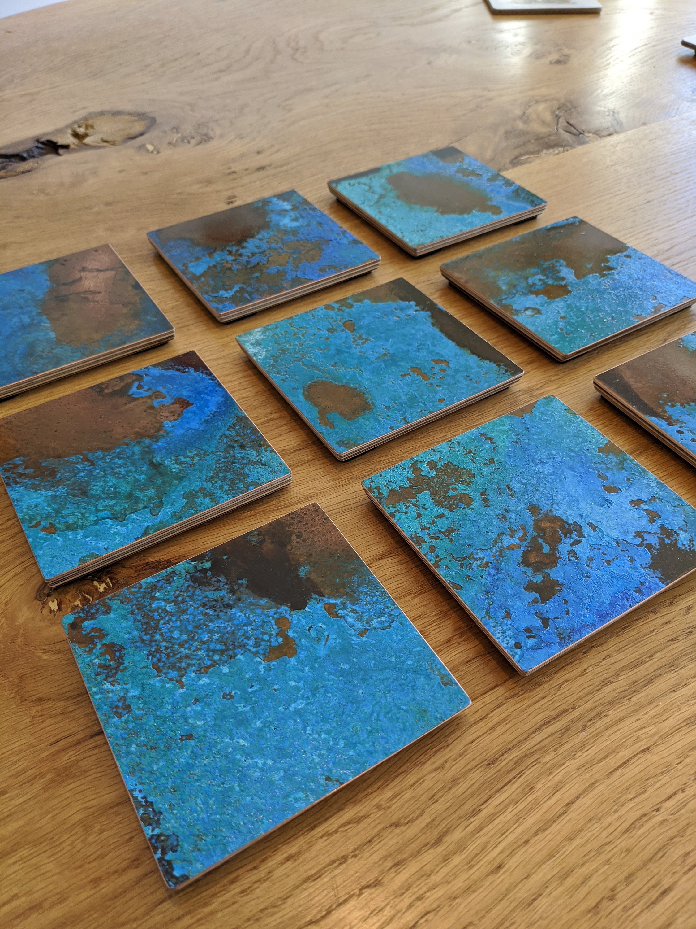 Copper Placemat and Coaster Set Etsy UK