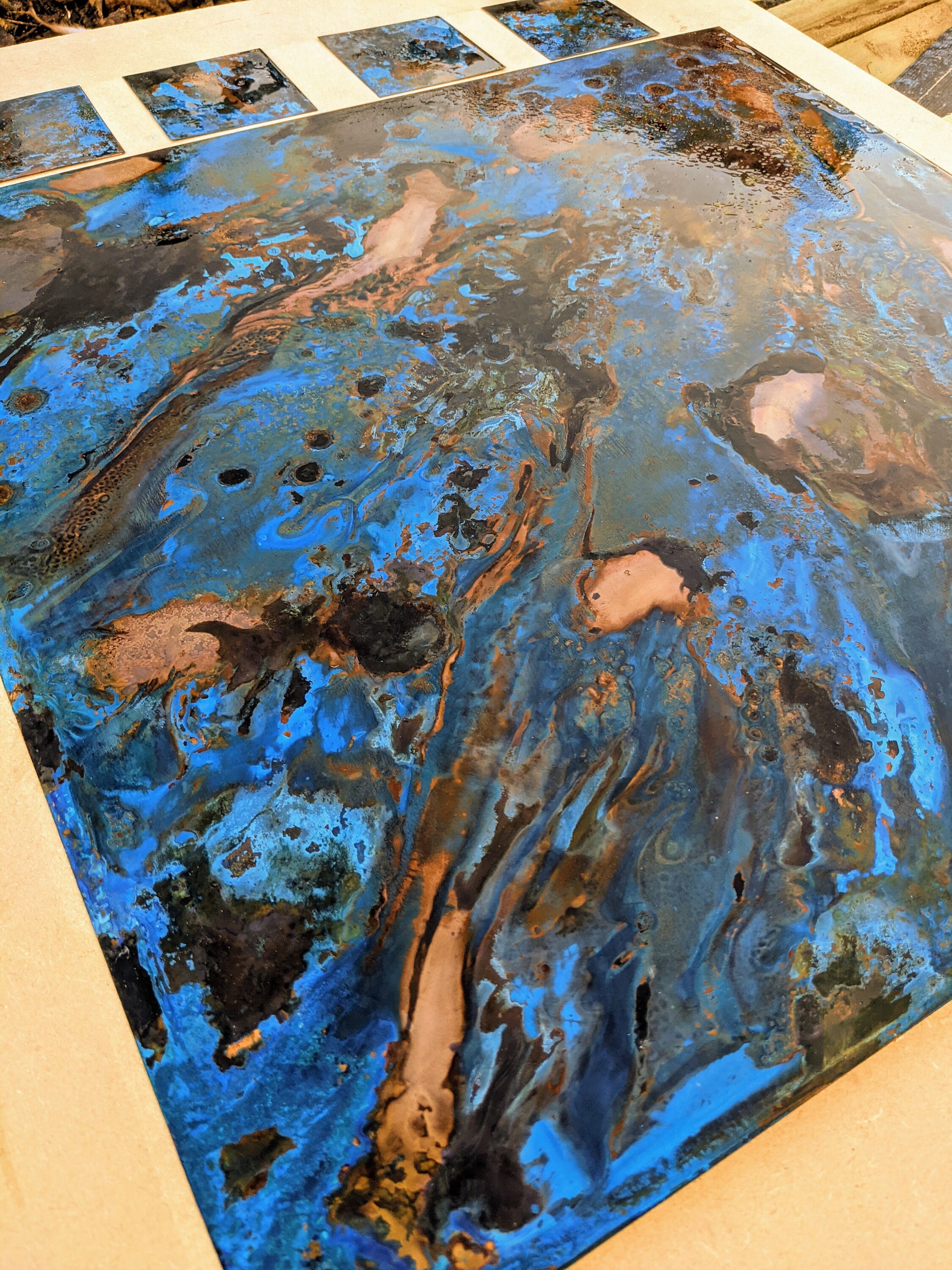 Copper Splashback Weathered Patina backsplash Etsy