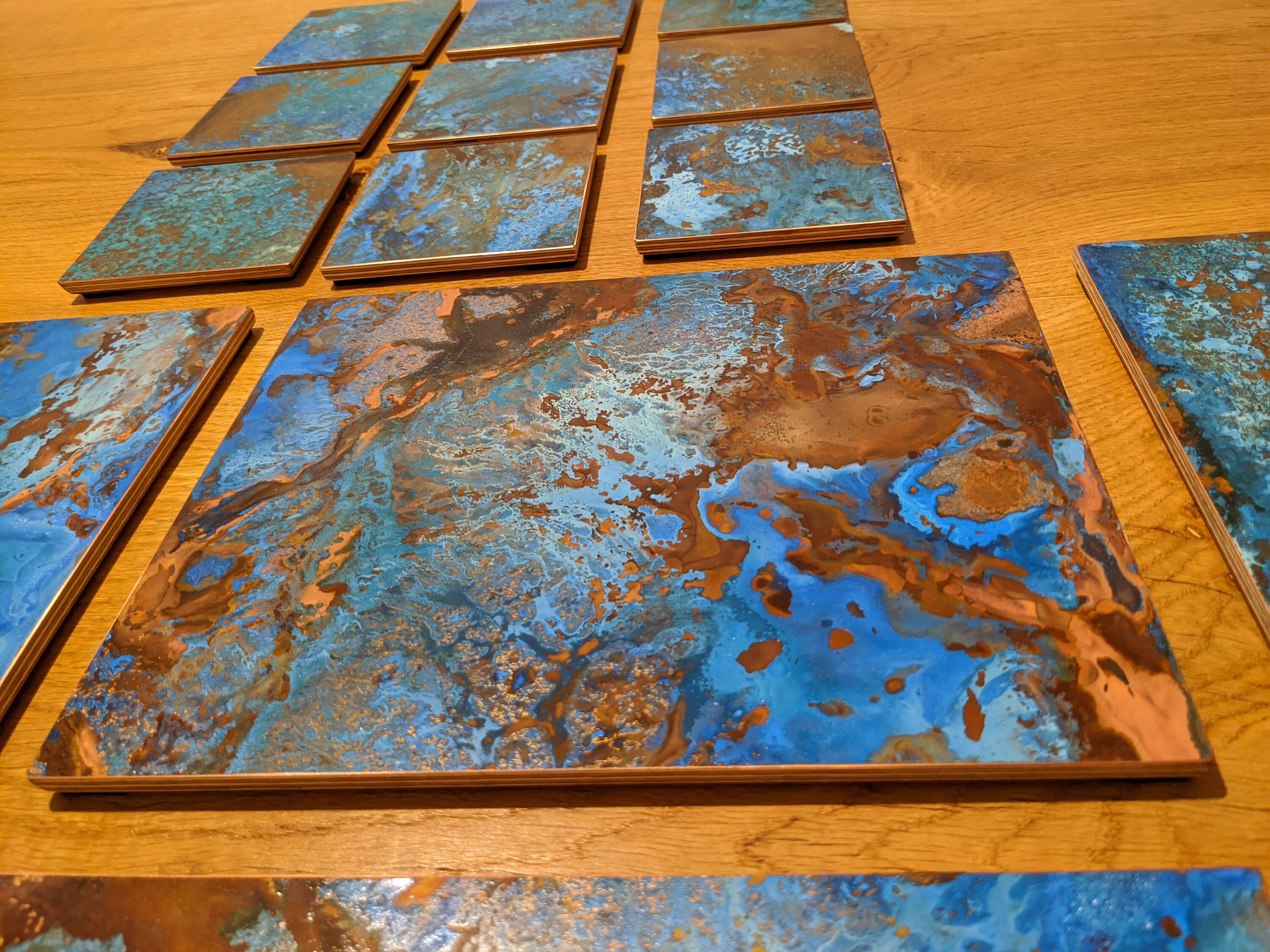 Copper Placemat and Coaster Set Etsy UK