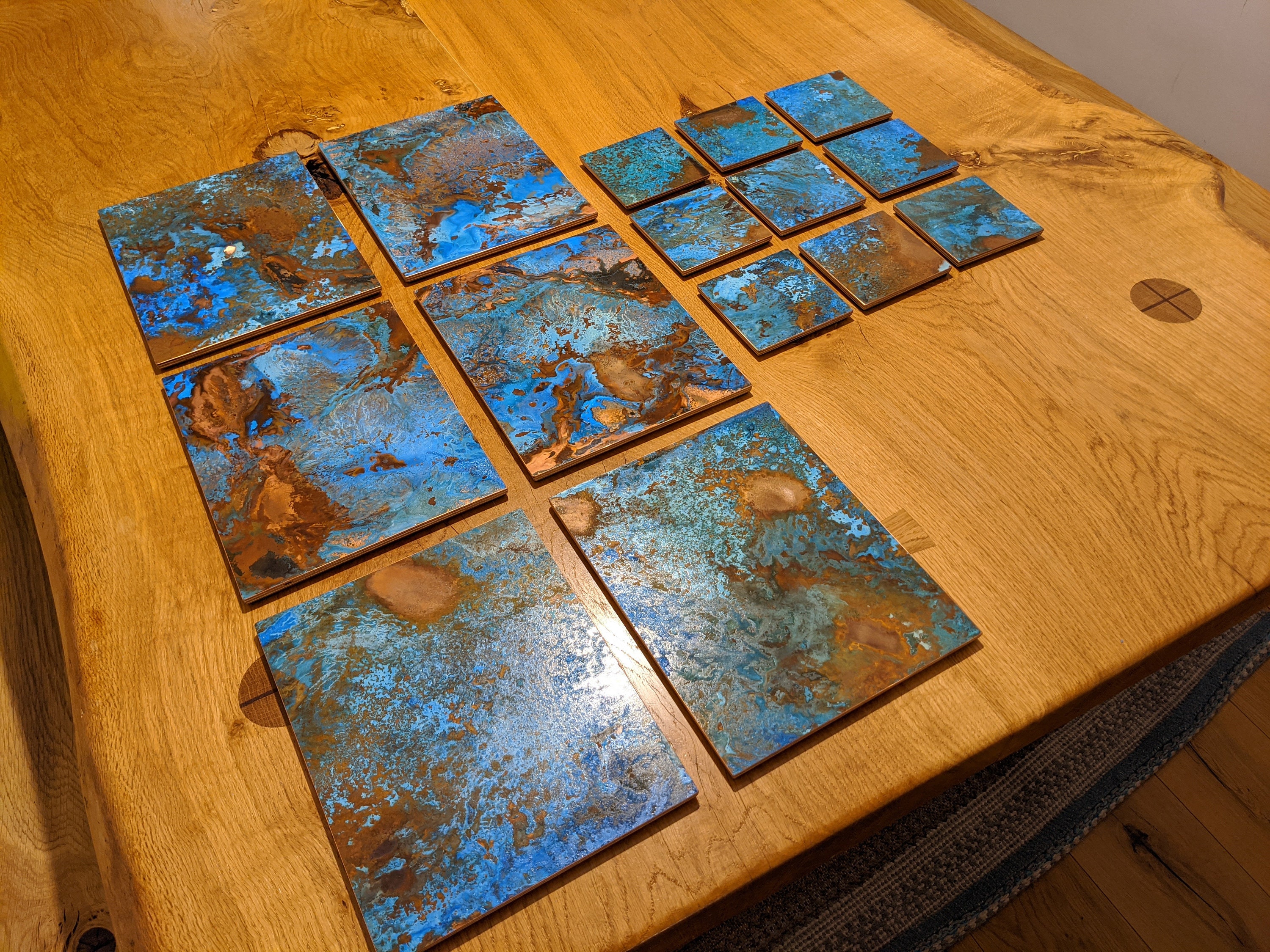 Copper Placemat and Coaster Set Etsy UK