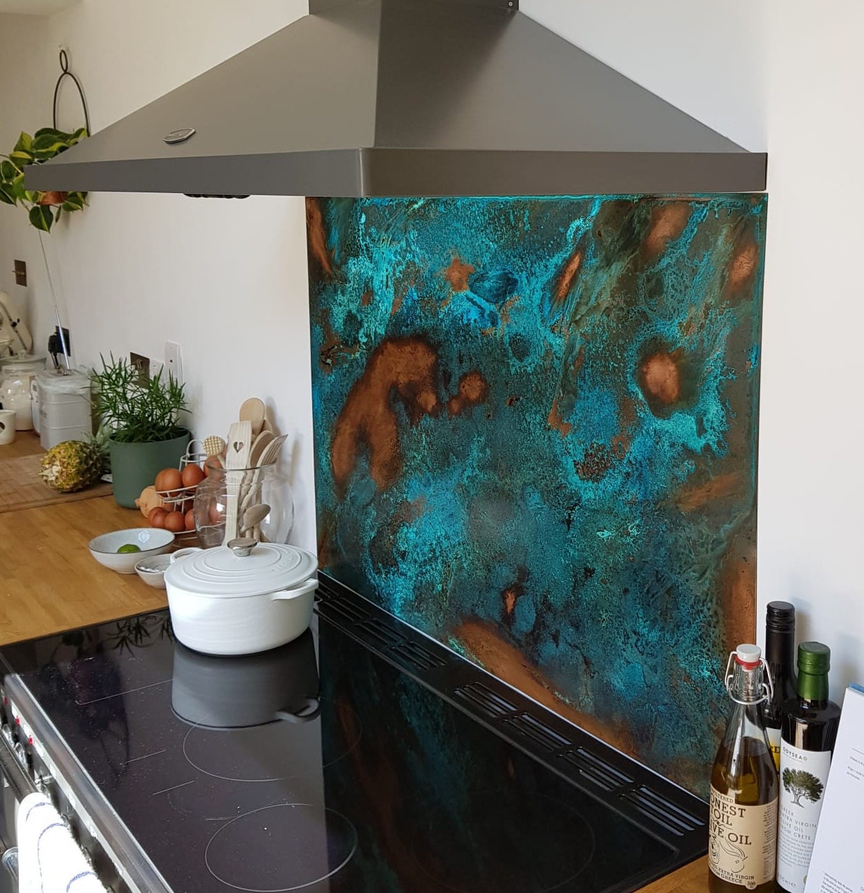 Copper Splashback Weathered Patina backsplash Etsy