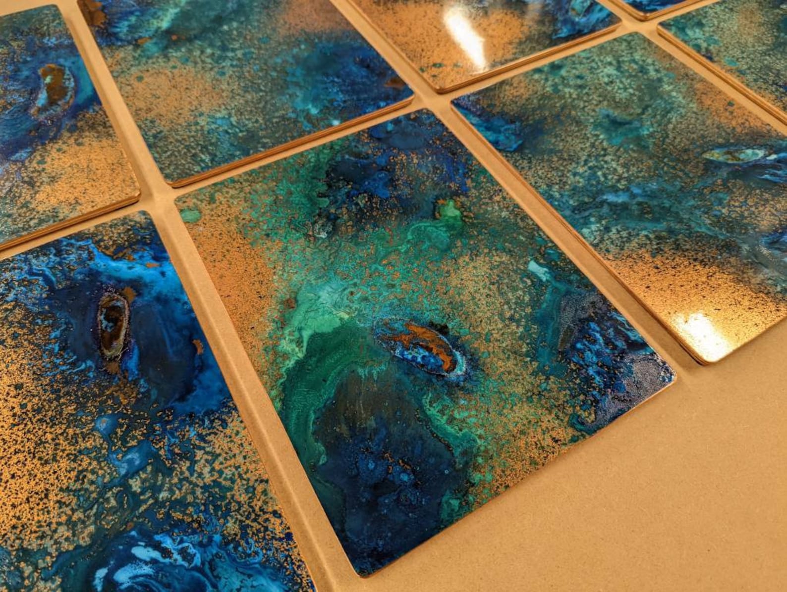 Copper Placemat and Coaster Set Etsy UK