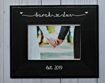 Personalized Wedding Picture Frame, Gift for Couple, Bridal Shower Gift, Wedding gift for couple, Engagement gift, 5x7 frame, 4x6 frame