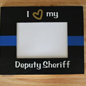 Thin Blue Line Deputy Sheriff Picture Frame, Police Academy Graduation Gift