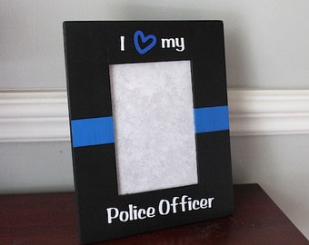 Personalized Police Office Gifts,4x6, 5x7, Personalized Police Picture Frame, Thin Blue Line, Police Husband, Police Boyfriend