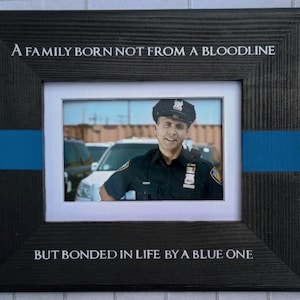 Police Officer Gift, Police Picture Frame, Thin Blue Line, Police Graduation Gift, Personalized Police Gift, Law Enforcement Gift image 2