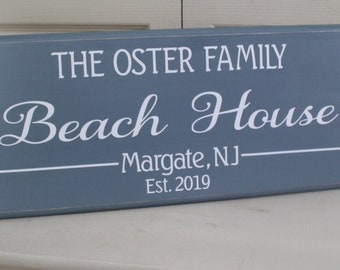 Beach House Sign, Personalized Beach Sign, River House Sign, Lake House Sign, Hand Painted, Coastal Decor, Beach Decor,