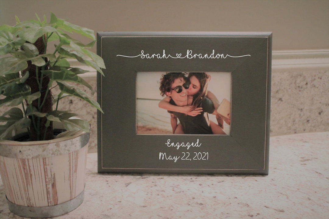 Personalized Engagement Picture Frame, Engagement Gift, Gift for Couple, Proposal Picture Frame