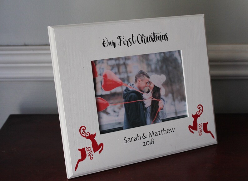 Houswarming Gift New Couple Gift Personalized Wedding Frame Christmas Gift Our First Christmas Christmas Picture Frame Wedding Gift