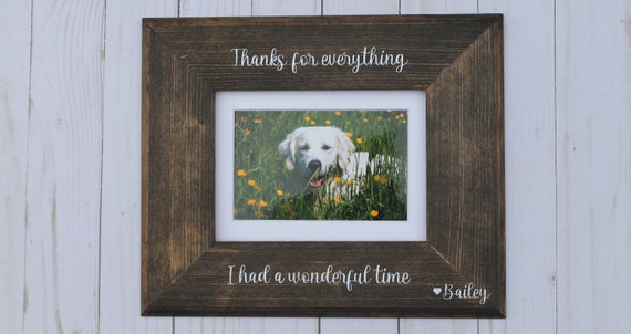 Personalized Pet Memorial Frame, Real Wood, Pet Loss Gift
