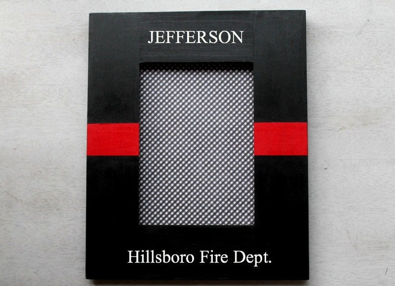 Firefighter Gift 5x7 Personalized Picture Frame Wife Decor Retiremeny