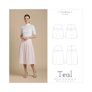 Gathered Skirt With Yoke PDF Sewing Pattern | Sizes 4-16 (EU 34-46) | Two Length Options | Instant Download