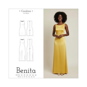 Patrón de costura en PDF para vestido halter con corte al bies / Patrón de vestido formal / Dos largos / Tallas 4-16 (EU 34-46) / Descarga instantánea