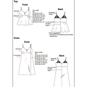Thin Strap Top PDF Sewing Pattern Thin Strap A-line Dress Pattern Sizes ...
