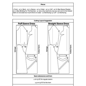 A-line Dress With Long Sleeves PDF Sewing Pattern | Sizes 4-16 (EU 34 ...