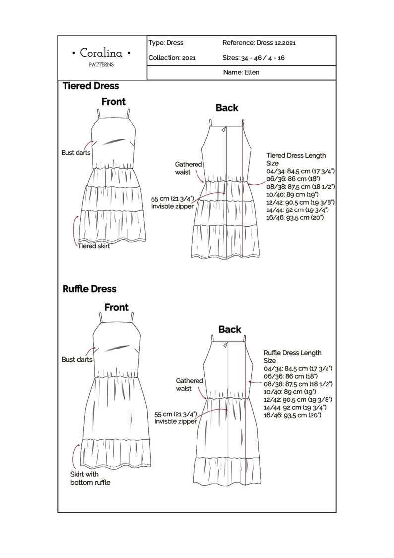 Tiered Halter Dress Dress PDF Sewing Pattern Ruffle Halter Etsy