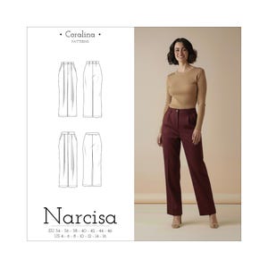 Plissee High-Waisted Hose Schnittmuster | Hose mit geradem Bein | Größen 4-16 (EU 34-46) (PDF Download)