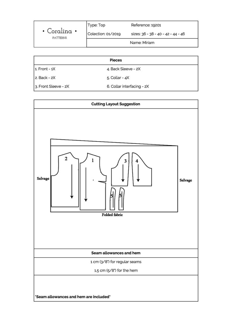 Split Sleeve Top PDF Sewing Pattern Etsy