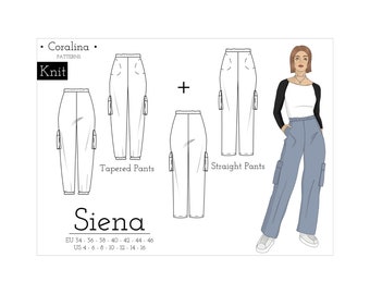Cargo Sweatpants PDF Sewing Pattern | Simple Cargo Joggers | Sizes 4-16 (EU 34-46) | Two Style Options | Instant Download