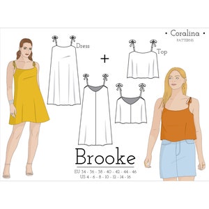 Strappy Top PDF Sewing Pattern | Strappy Summer Dress Pattern | Sizes 4-16 (EU 34-46) | Two Style Options | Instant Download