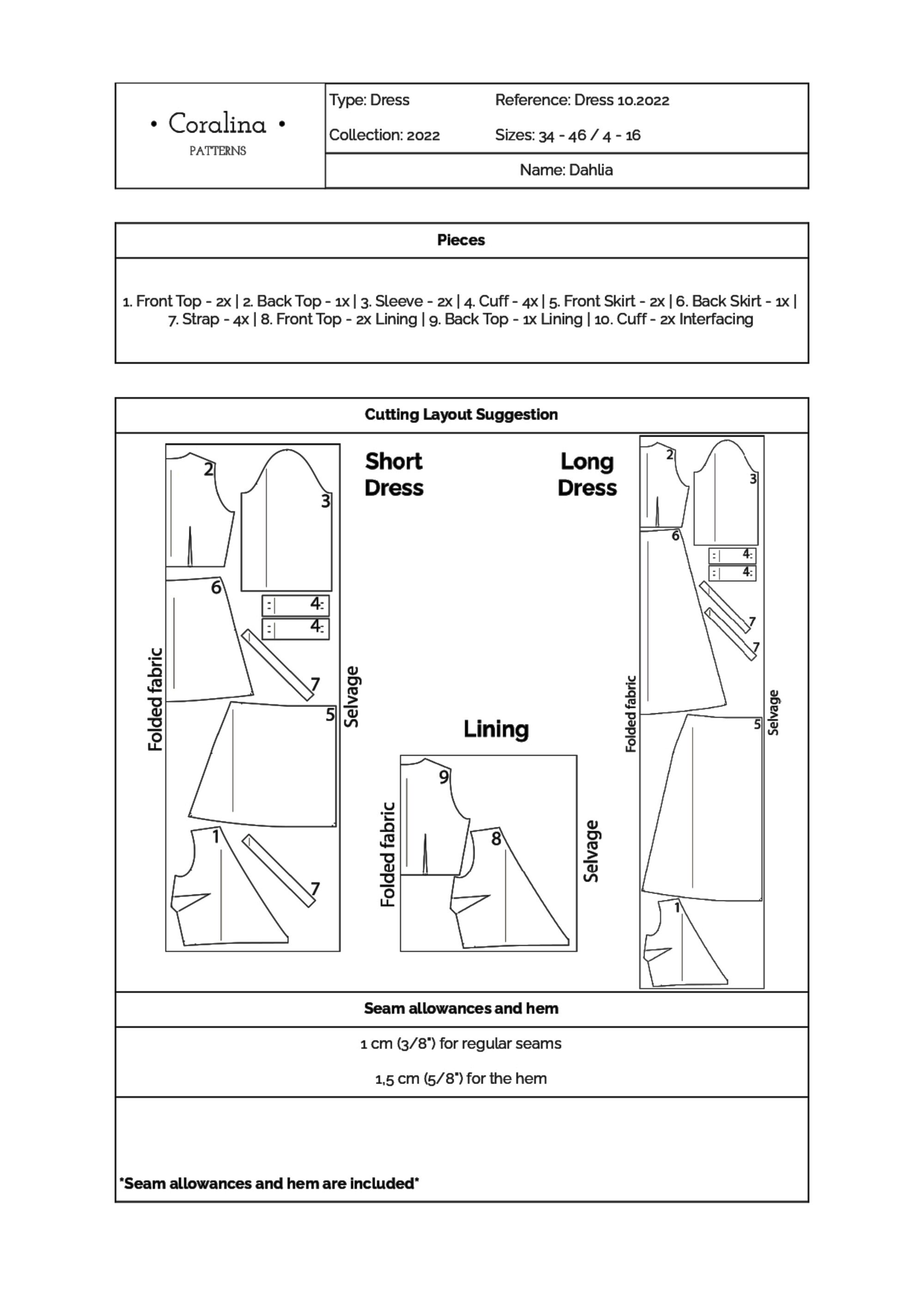 Long Sleeve Wrap Dress Sewing Pattern | Formal Gown | Sizes 4-16 (EU 34 ...
