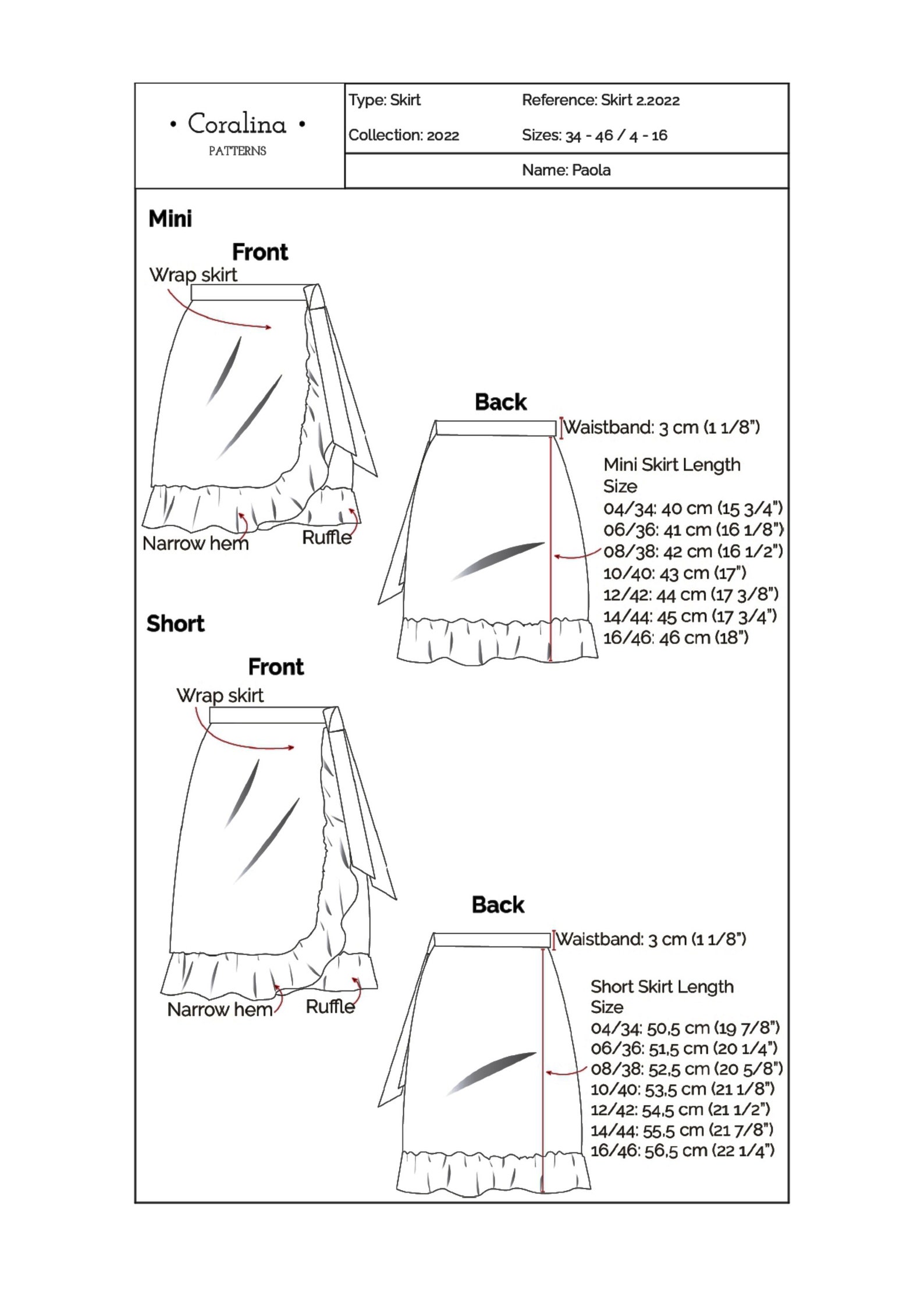 wrap tie skirt pattern