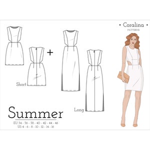 Cut Out Dress PDF Sewing Pattern | Sizes 4-16 (EU 34-46) | Two style options | Instant Download