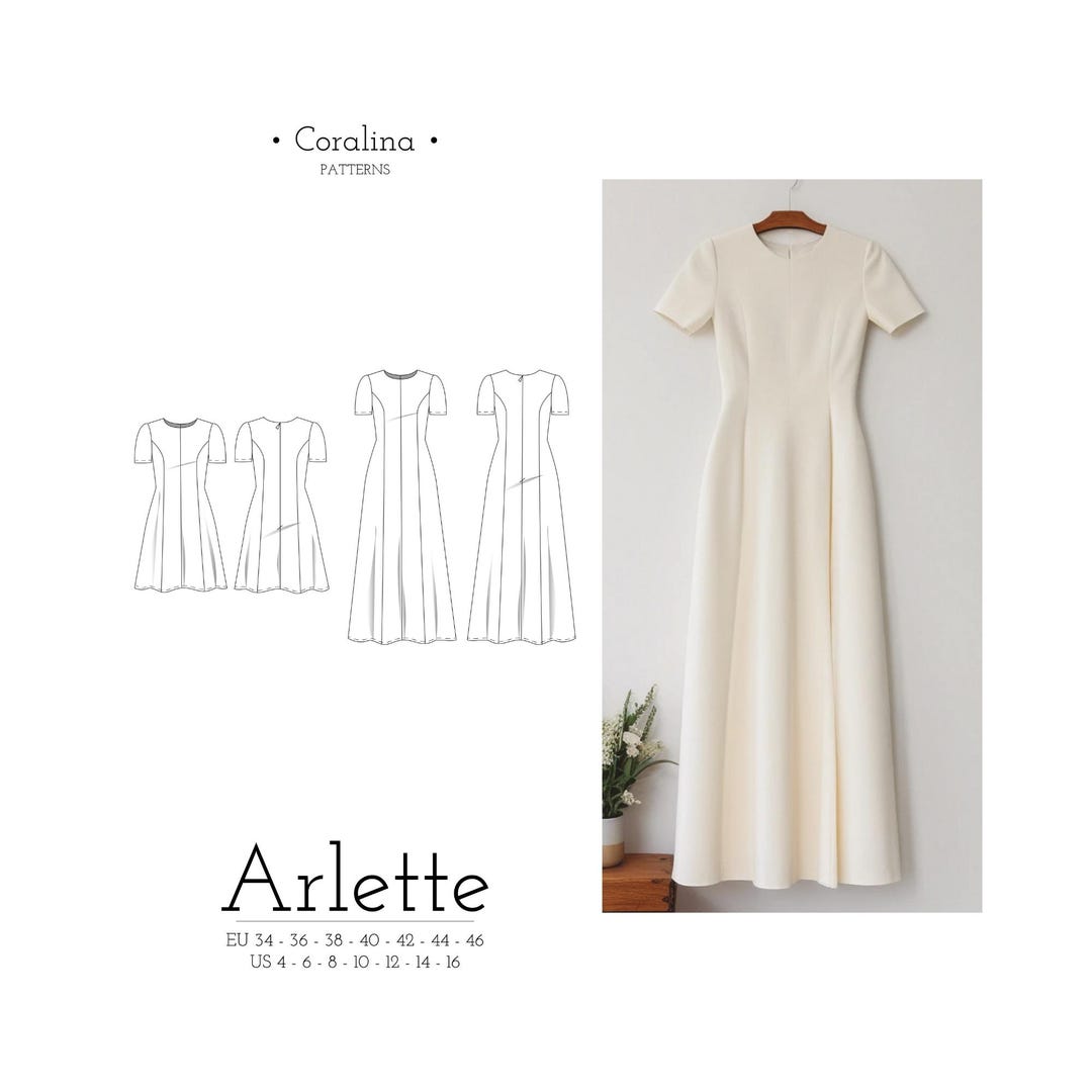 Eight-panel Dress PDF Sewing Pattern | Princess Seam Dress With