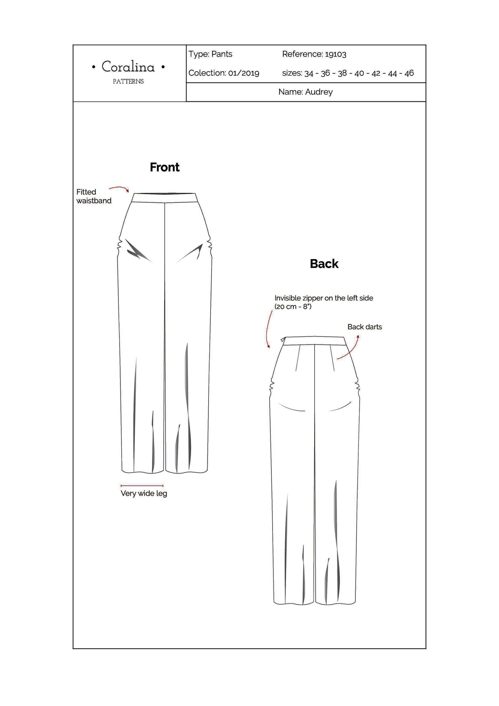 Wide-leg pants PDF Sewing Pattern Palazzo Trousers Sizes | Etsy