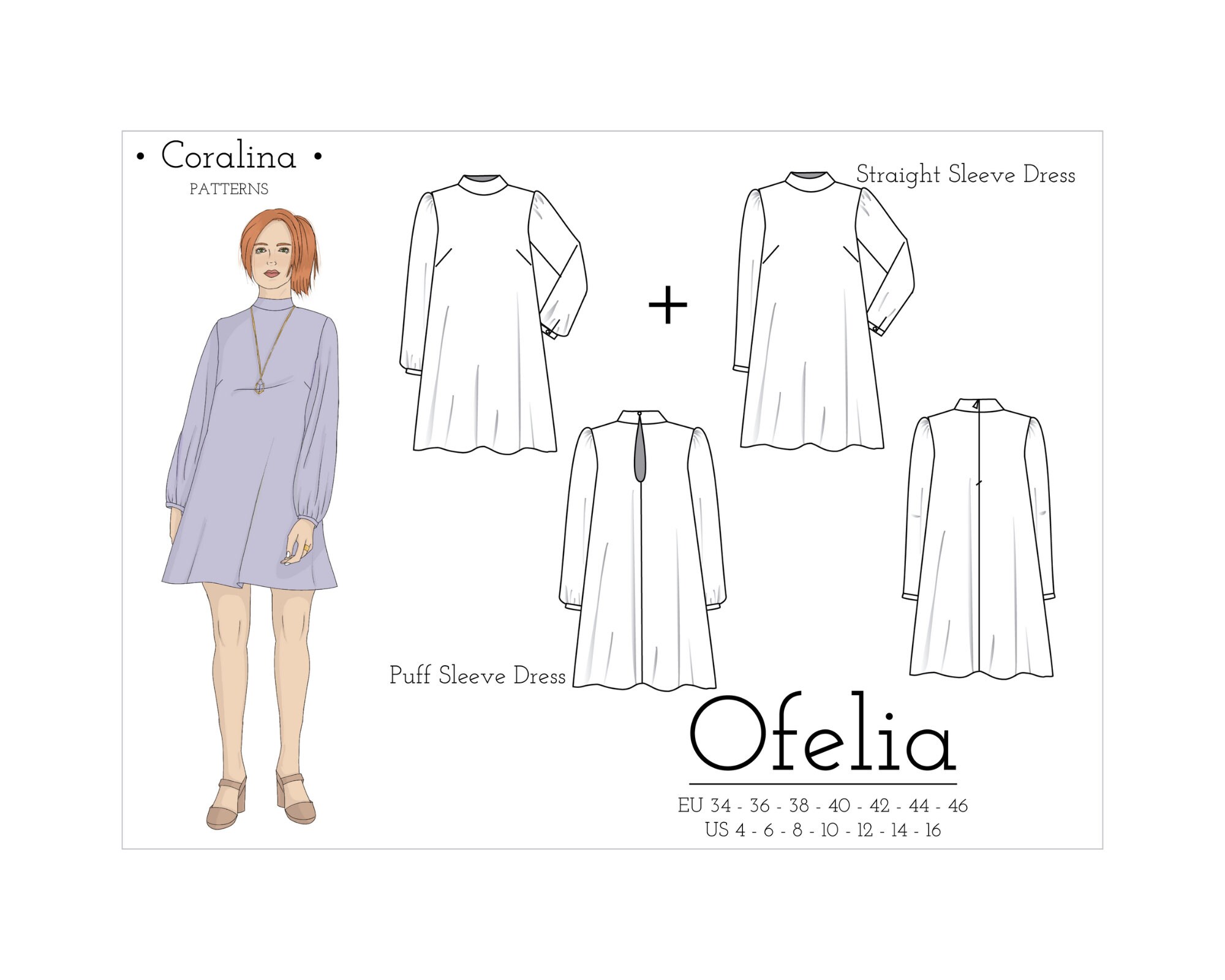 chinese dress ladies THE ASSEMBLY LINE  Balloon Sleeve Dress Sewing Pattern (XS