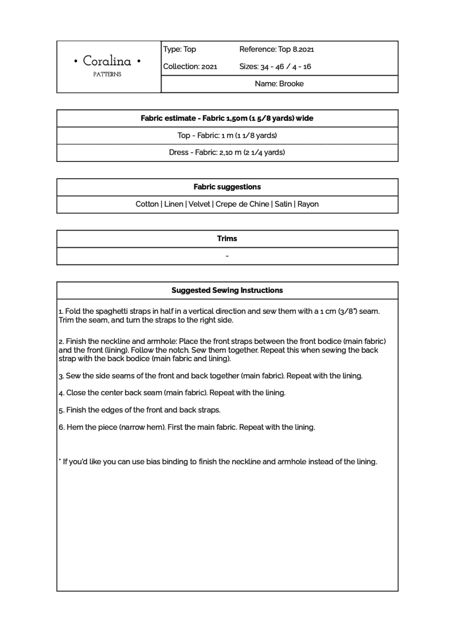 Strappy Top PDF Sewing Pattern Strappy Summer Dress Pattern Etsy