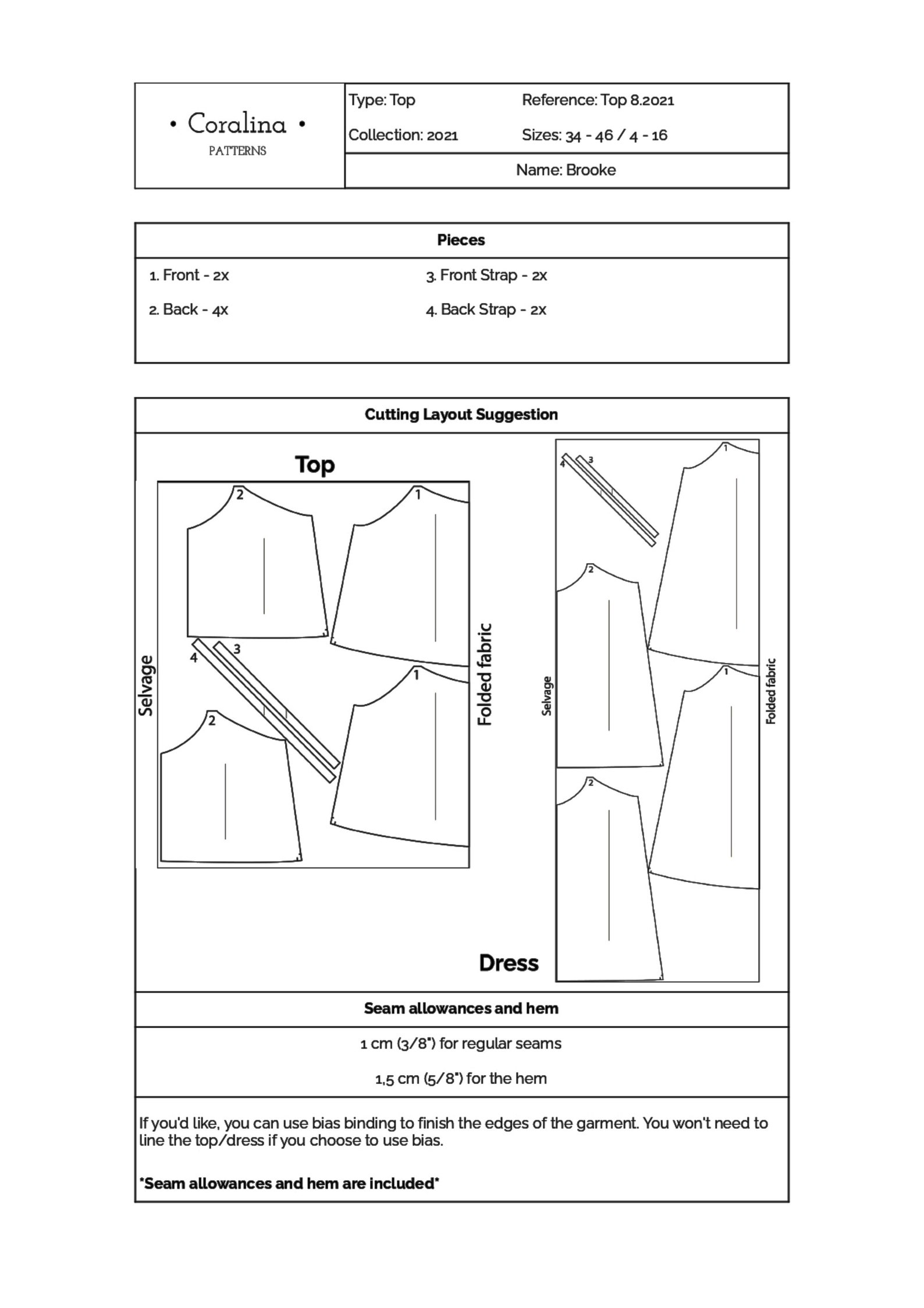 Strappy Top PDF Sewing Pattern Strappy Summer Dress Pattern Etsy