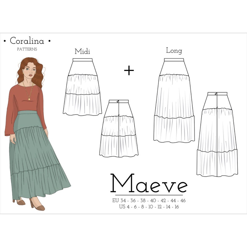 Tiered Skirt Pattern Etsy
