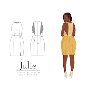 Open back halter dress PDF Sewing Pattern | Sizes 4-16 (EU 34-46) | Instant Download
