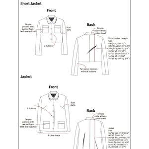 Boxy Jacket Pattern Boxy Jacket With Collar PDF Sewing Pattern | Tweed Coat Pattern | Sizes ...