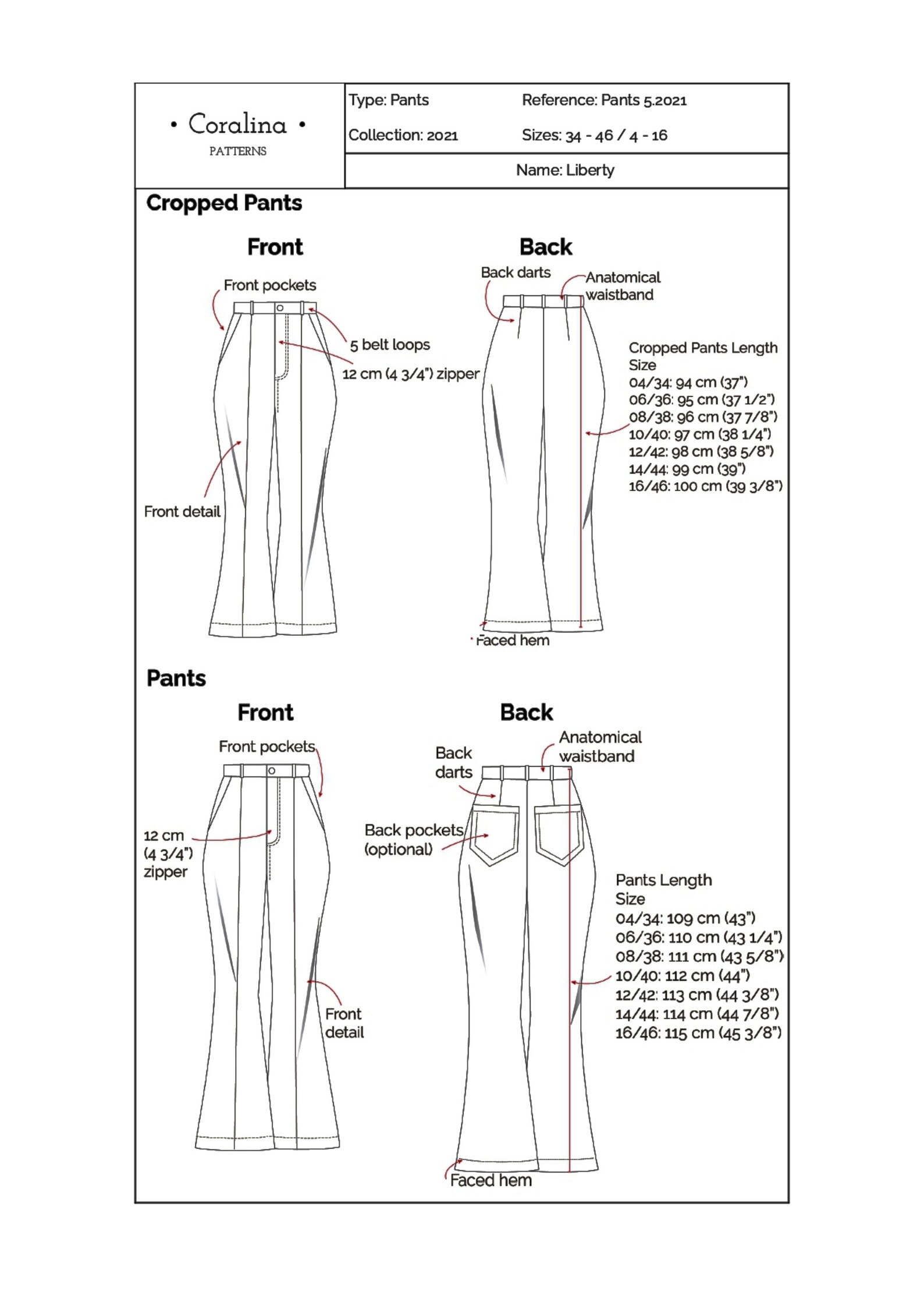 Highrise Flare Pants PDF Sewing Pattern Bell Bottom Etsy