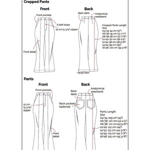 High-rise Flare Pants PDF Sewing Pattern Bell Bottom - Etsy