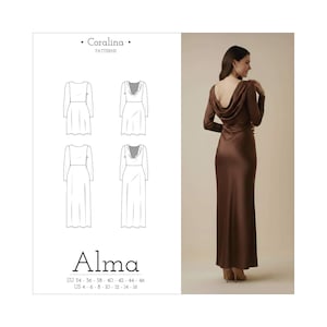 formal aline dress patterns Maxi Dress Sewing Pattern. Women A Line Slit Prom Dress Pattern PDF. Empire Gathered Open Back Gown. Wedding Guest Bridesmaid Dress Patterns