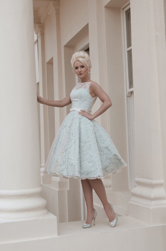 duck egg blue wedding dress