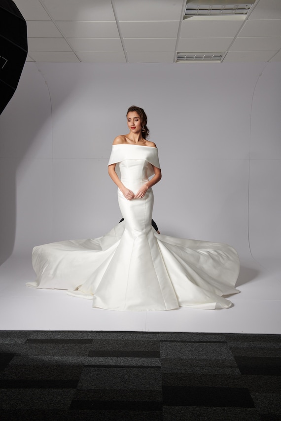 ivory dress womens Ivory Wrap Satin Dress With Flutter Sleeves main image 1