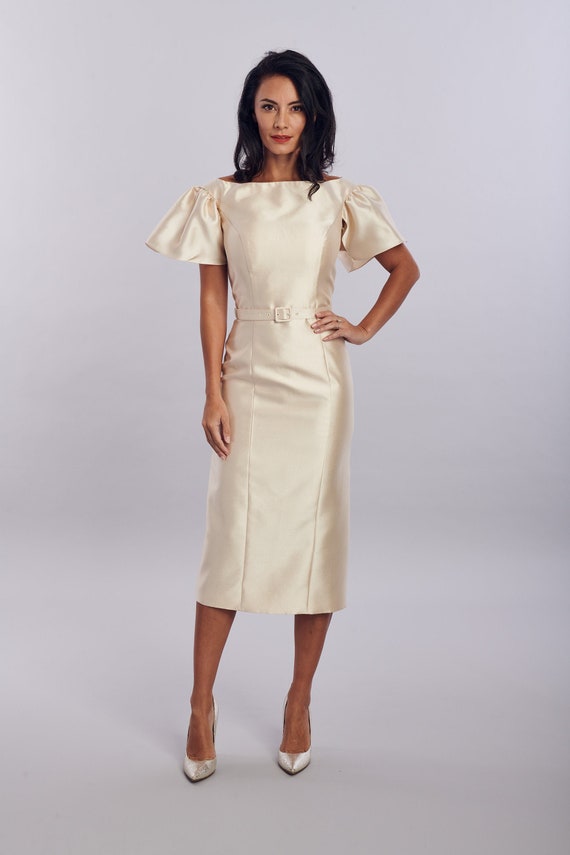 satin pencil dress