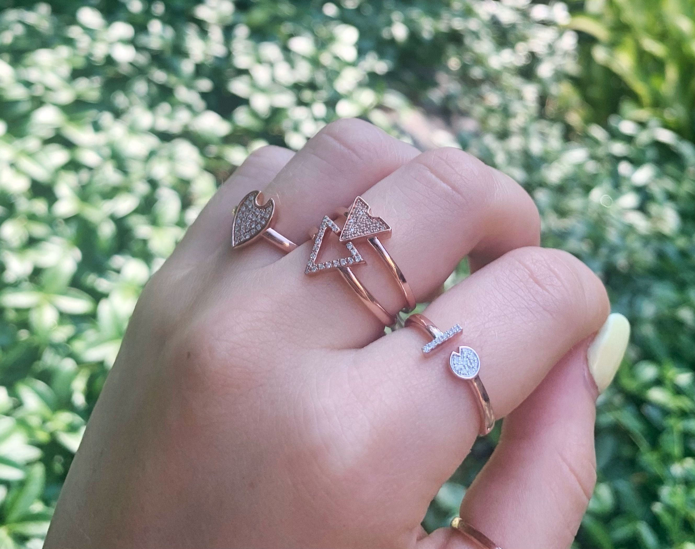 Rose gold store raindrop ring