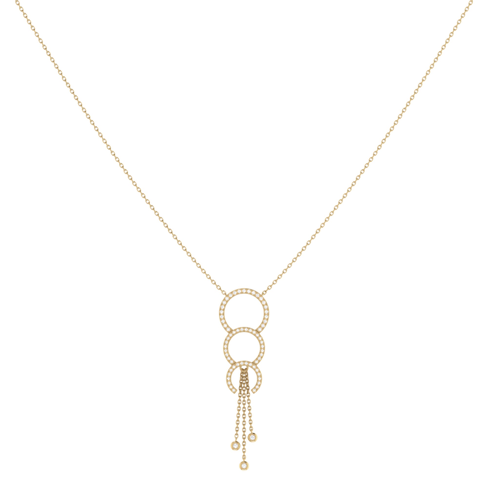 Chandelier Circle Trio Bolo Adjustable Diamond Lariat Necklace main image 1