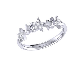 Sparkling Starry Lane Diamond Ring in Sterling Silver