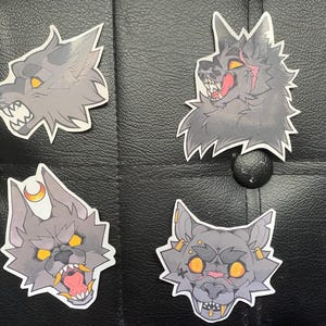 Stickers - Growl , Lick , Moon Wolf , Pierced Wolf