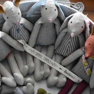 Mini Rag Dolls Fox, Mouse, Rabbit and Cat PDF Pattern