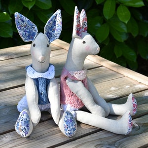Claire and Tom Lapin linen dolls